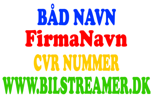 båd navn navn til båden bilstreamer foliestreamer bagrudestreamer tekststreamer