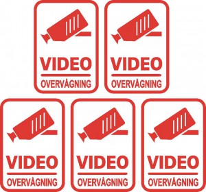 ALARM Skilte VIDEO Overvågning VIDEO Overvågning er skrået folie Alarmmærker